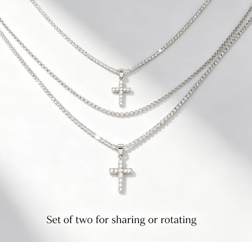 2PC Unisex Cross Pendant Necklaces Daily Wear – Fashion chain necklace