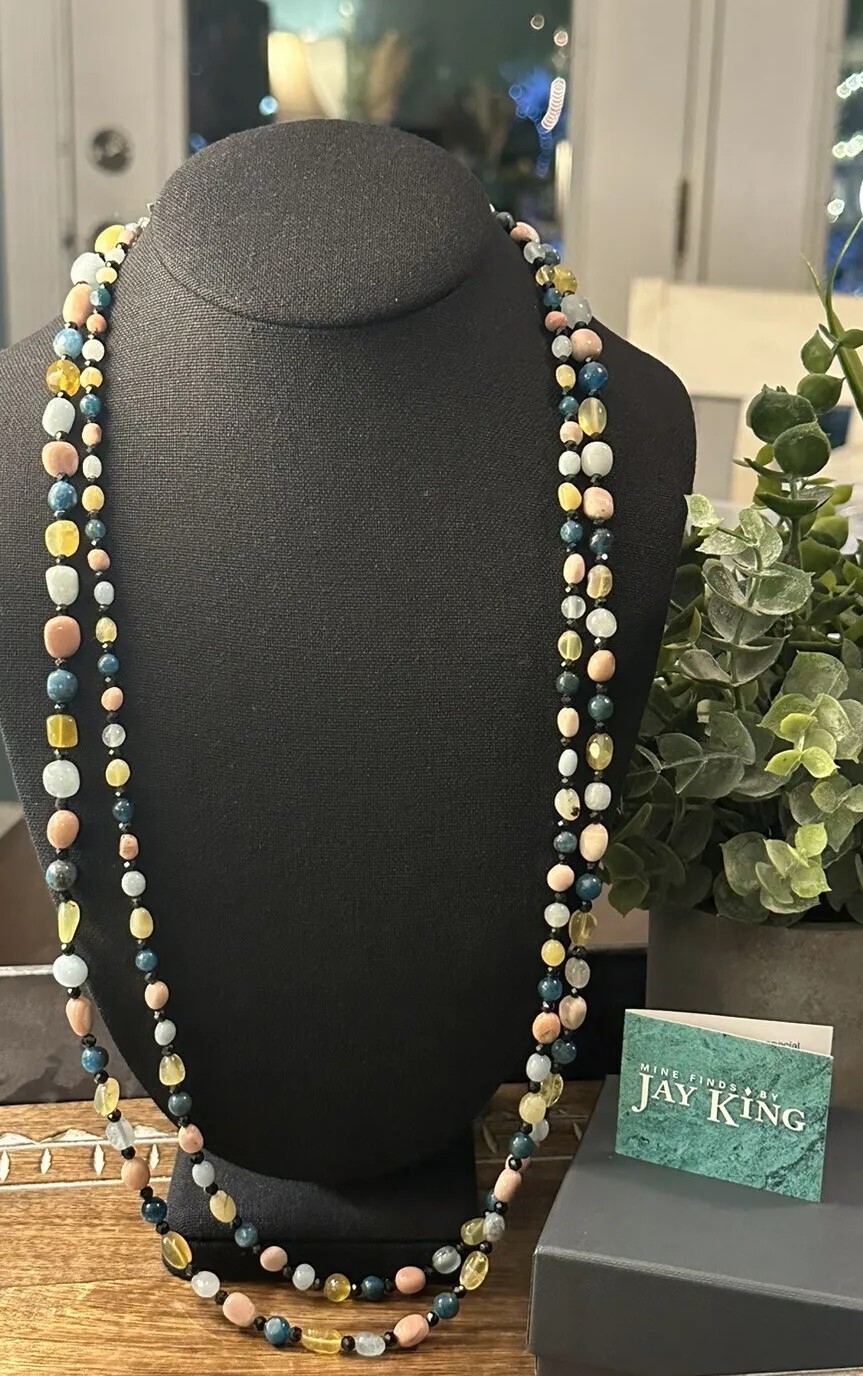 Mine Finds By Jay King Long 60” Multicolored Gemstone Necklace
