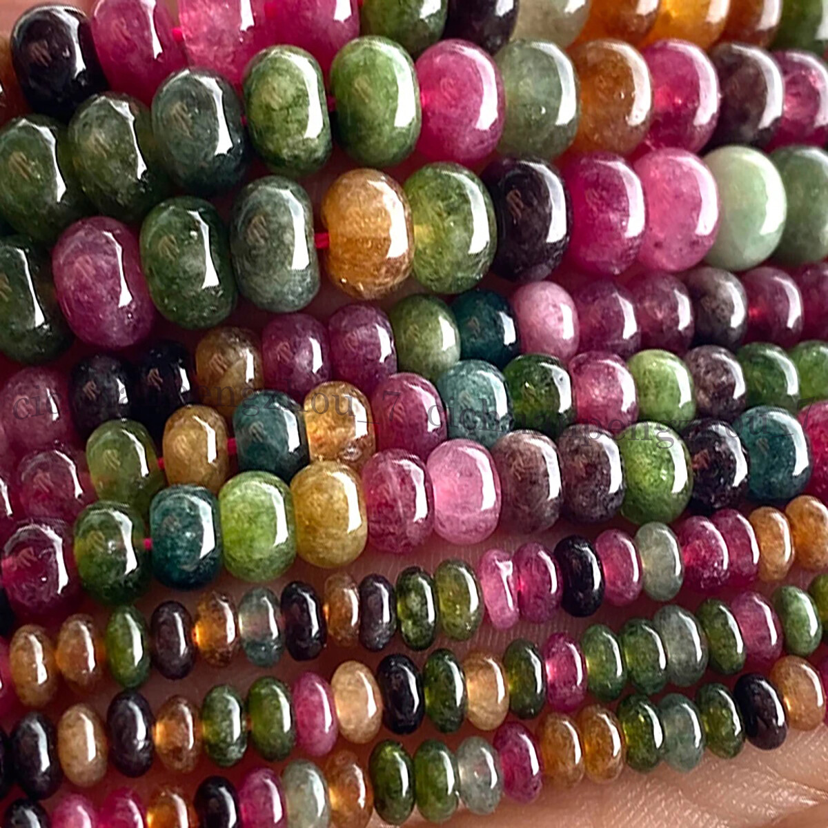 Natural Colorful Tourmaline 4x6mm 5x8mm Rondelle Gemstone Loose Beads 15”Strand