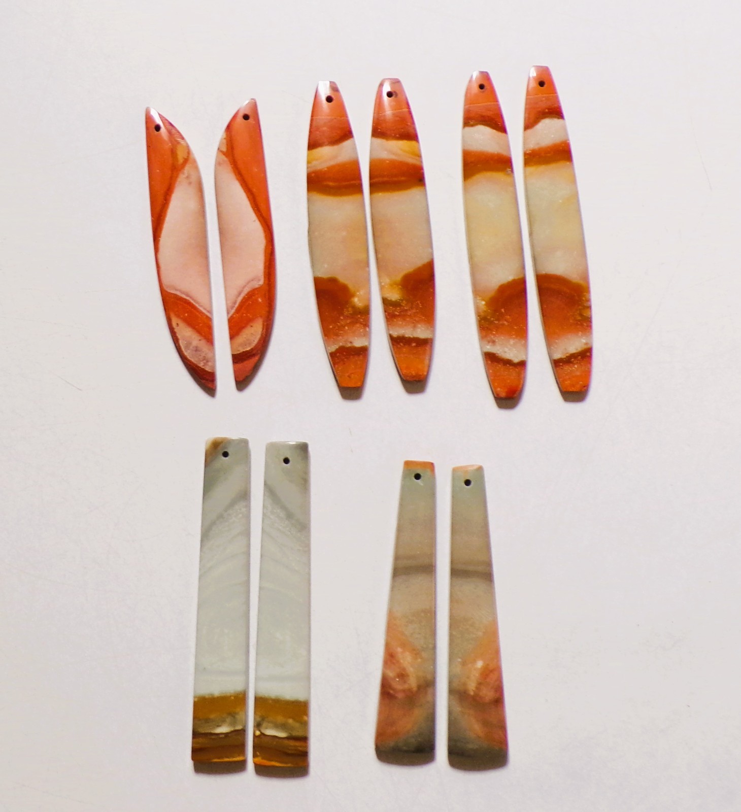 185.30 Cts Natural Polychrome Jasper Drilled Pair 05 Lot Cabochon Gemstone 06