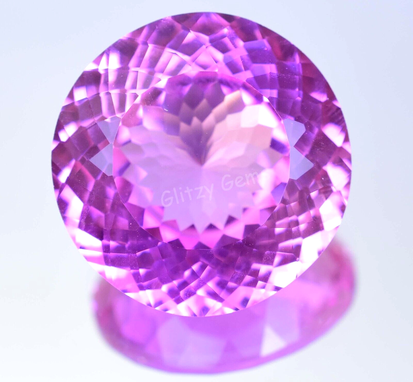 Natural Mogok Pink Ruby 66.10Ct Round Certified Flawless Gigantic Loose Gemstone
