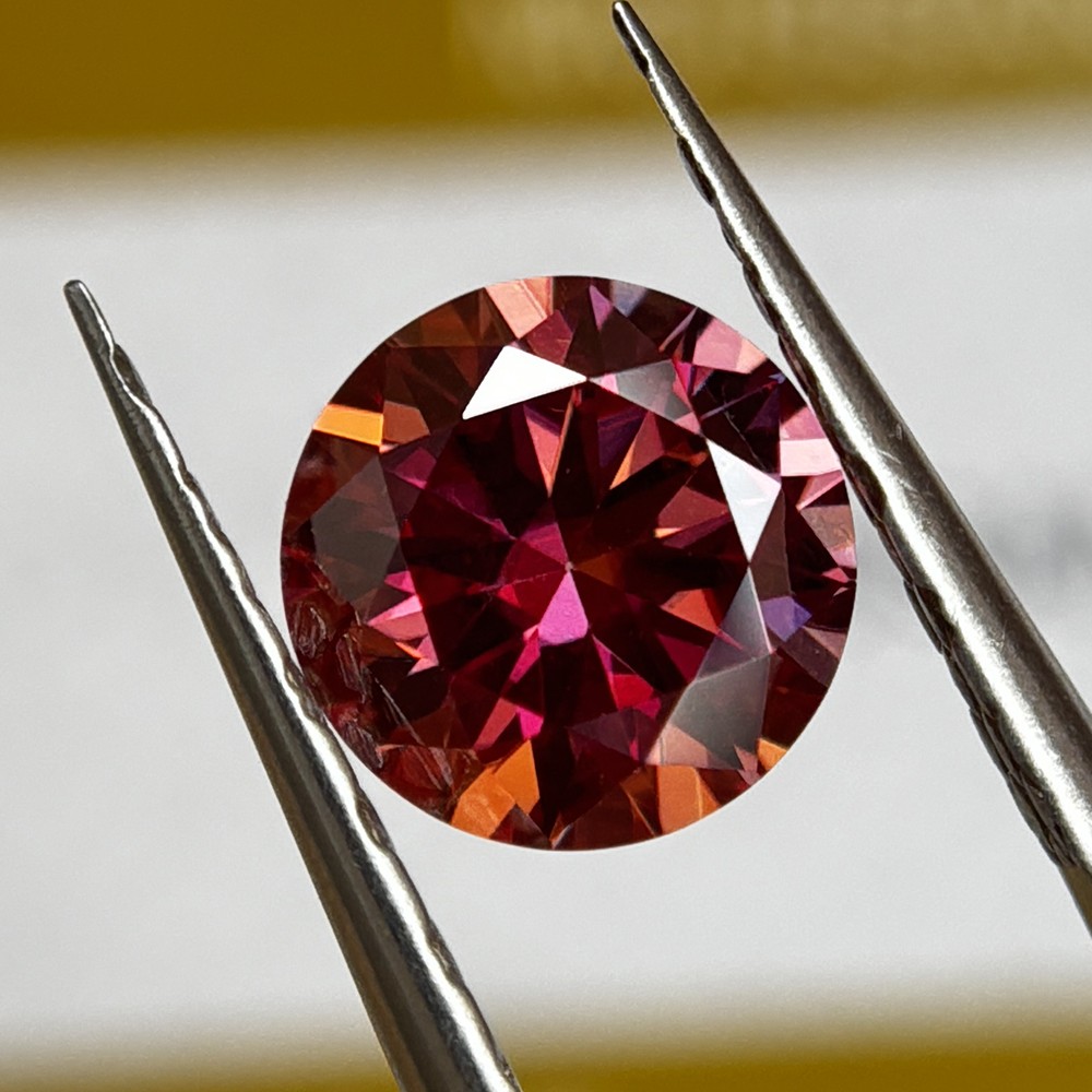 Watermelon red Color Round Shaped 1PCS 3.0mm 0.1ct-15mm 12ct Loose Moissanite