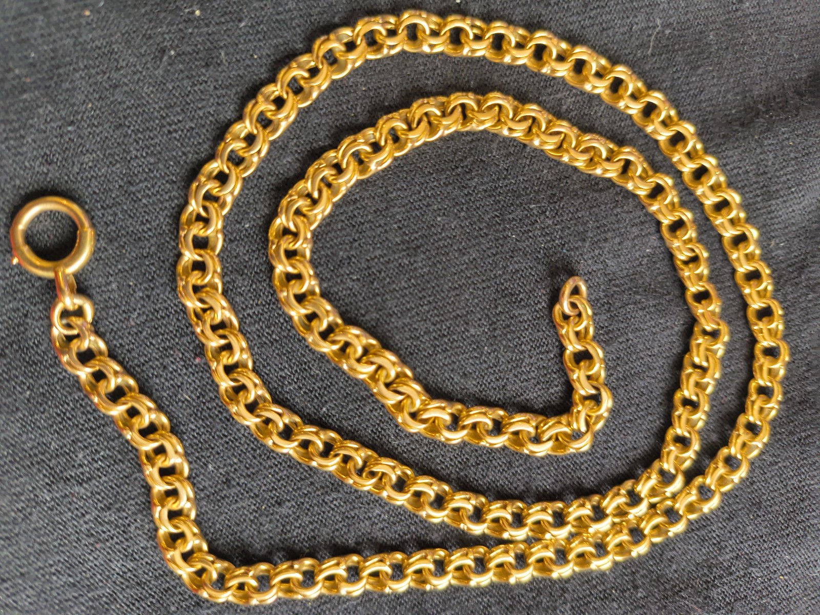 18k Solid Yellow Gold Chain Necklace 21 Inches Long 5mm Width