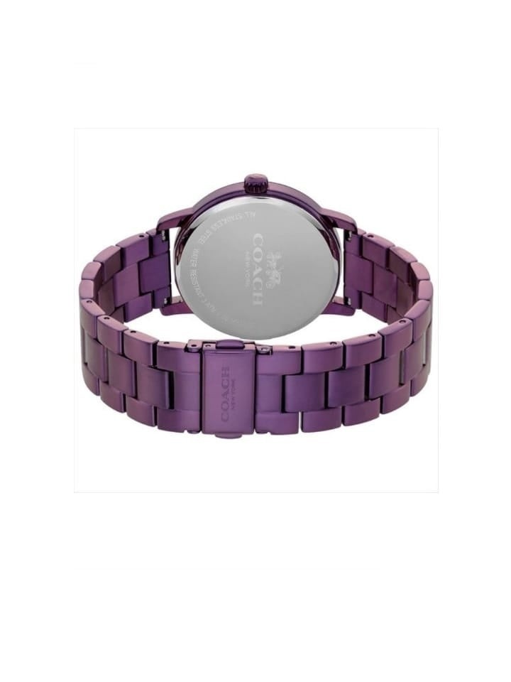 COACH 14502923 GRAND CARRIAGE PURPLE SILVER ACCENT DIAL STAINLESS WOMENS WATCH