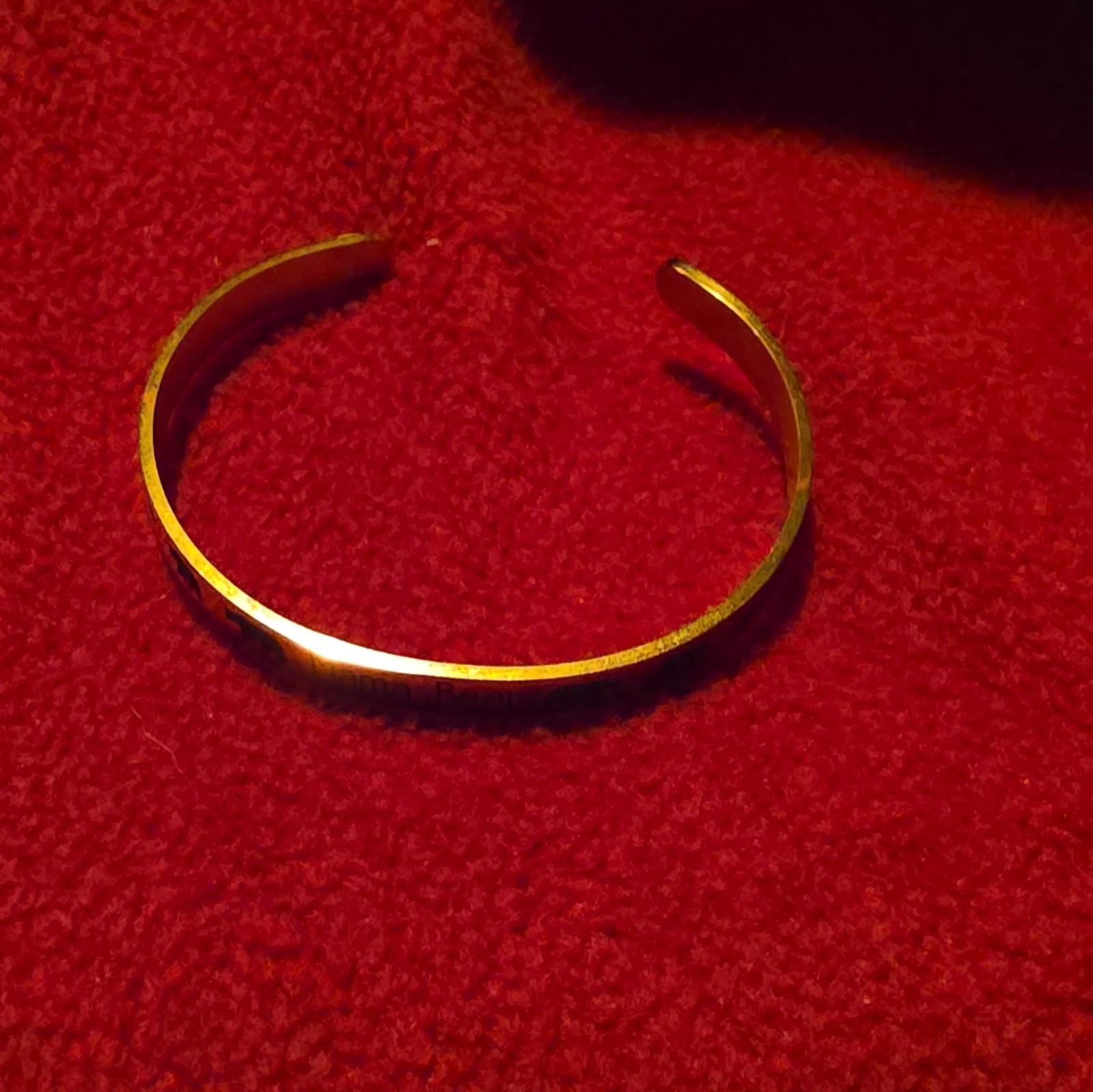Gold Tone Engraved “Mama Bear” Cuff Bracelet w/ Bear Silhouette