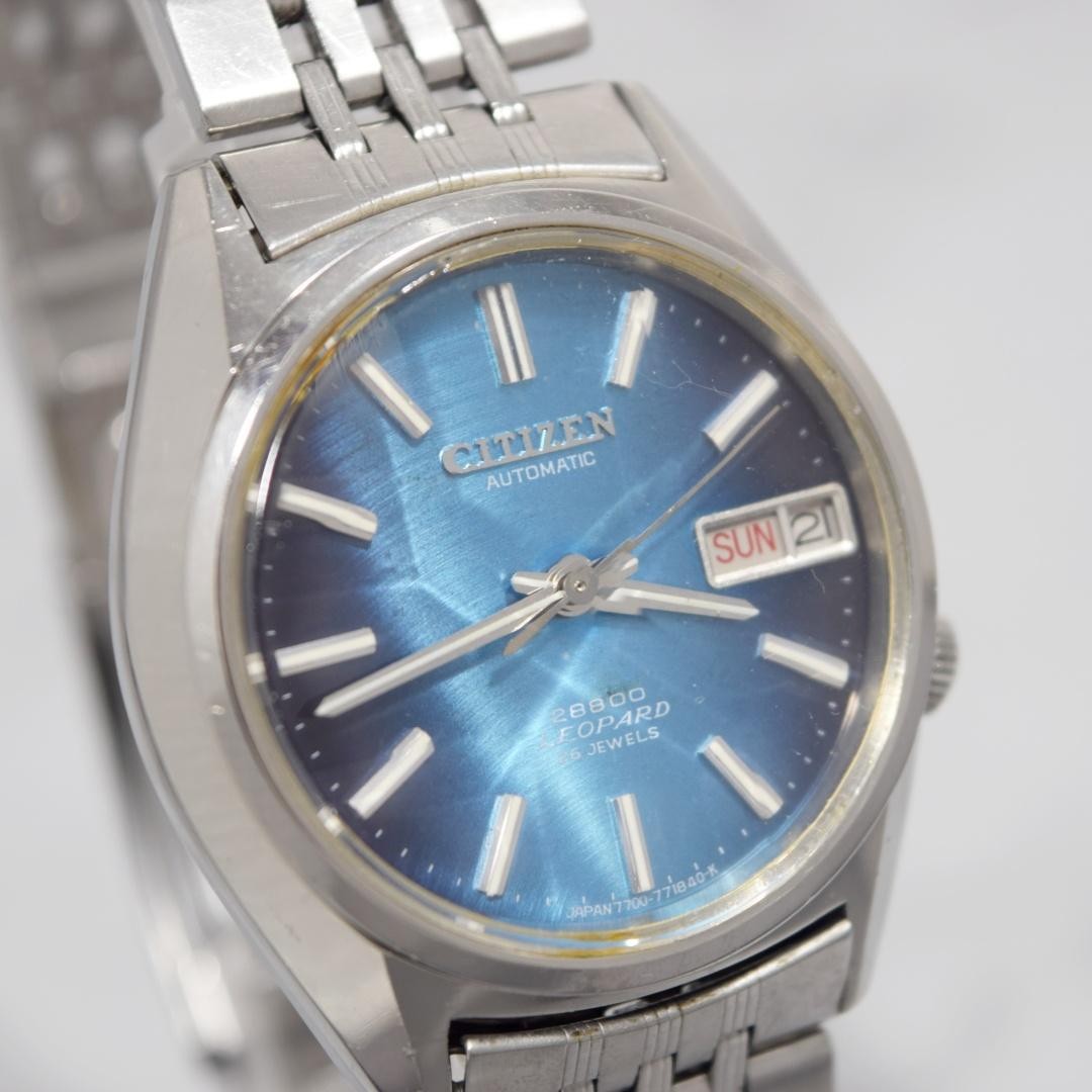 Citizen Leopard 1974 Blue Dial 35.6mm 19cm Day Date Hi-Beat Automatic Mens