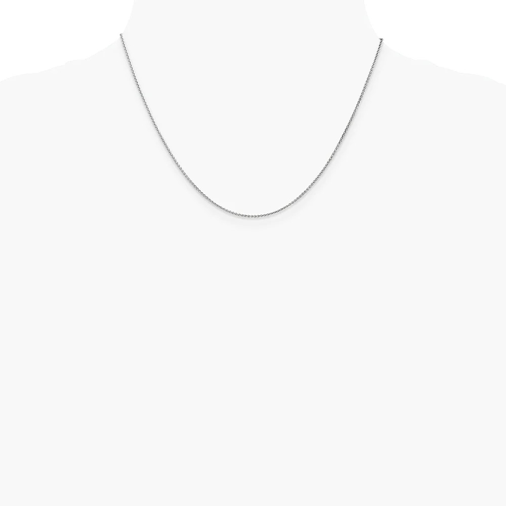 14K White Gold 1.25mm Spiga Chain Necklace 16″-24″