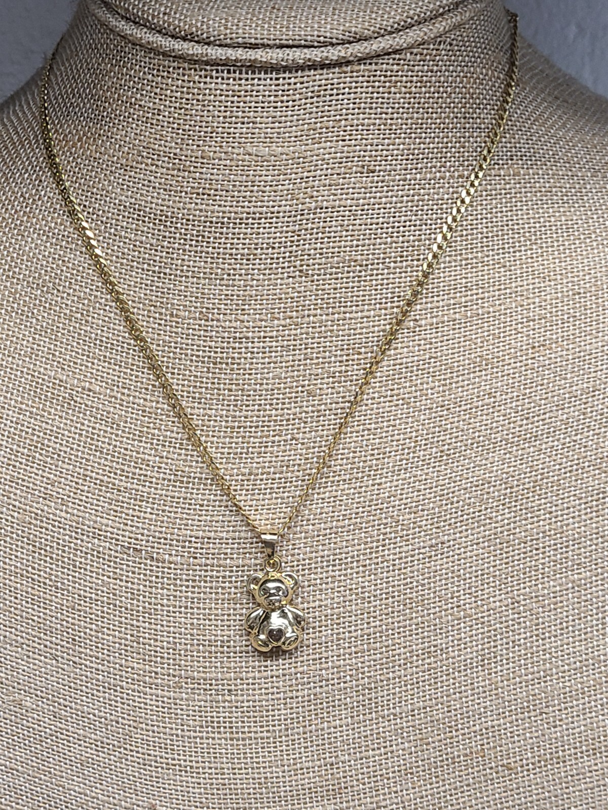 10K Yellow Gold Chain With Teddy Bear Pendant 18″ 5.59 Grams