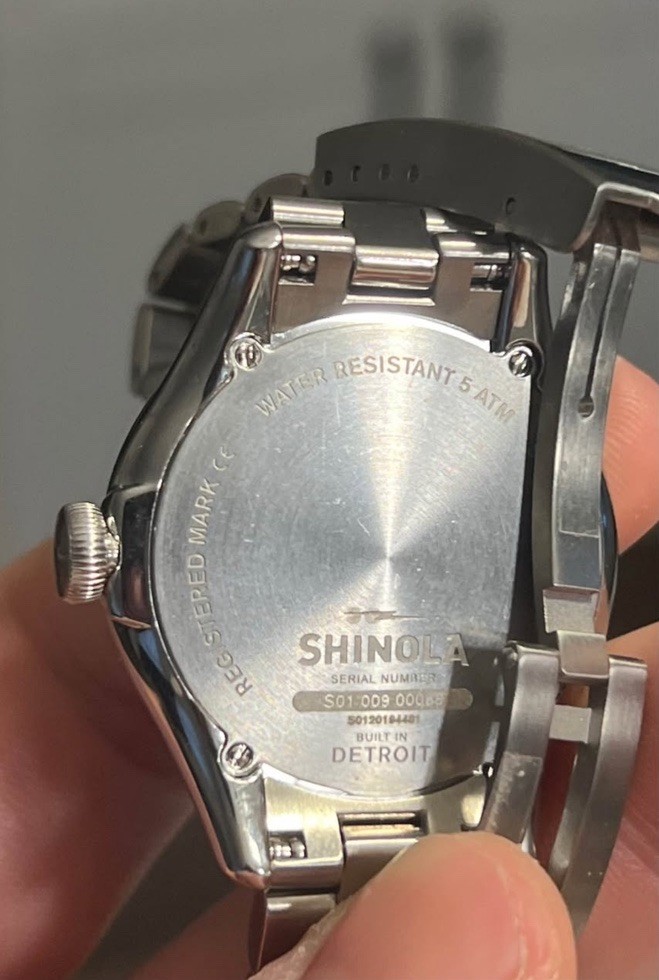 Shinola Runwell 38mm Navy Dial Quartz Date Stainless Steel Bracelet 50m