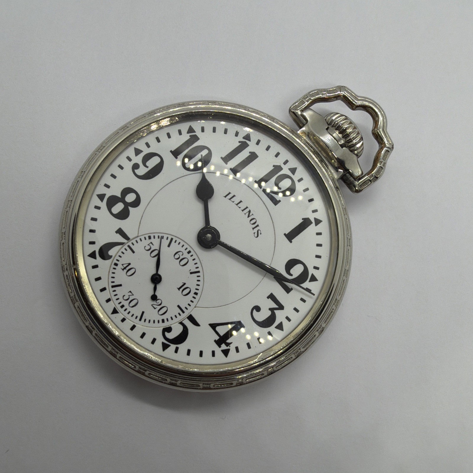 EXCELLENT ILLINOIS 161A ELINVAR 21j 16s BUNN SPECIAL POCKET WATCH 14K WGF 60 HR