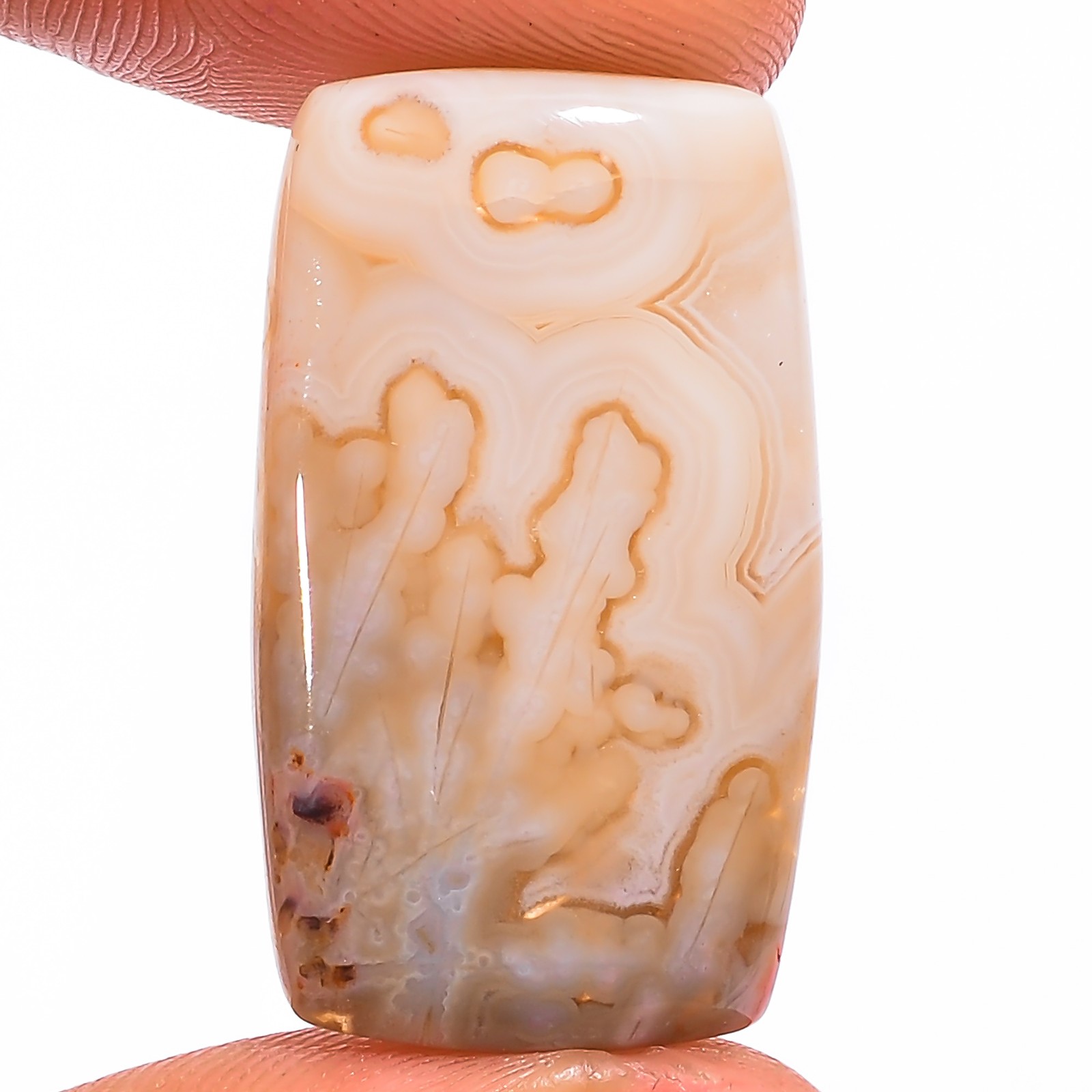Natural Stick Agate Radiant Shape Cabochon Loose Gemstone 18 Ct 27X15X4mm A13836