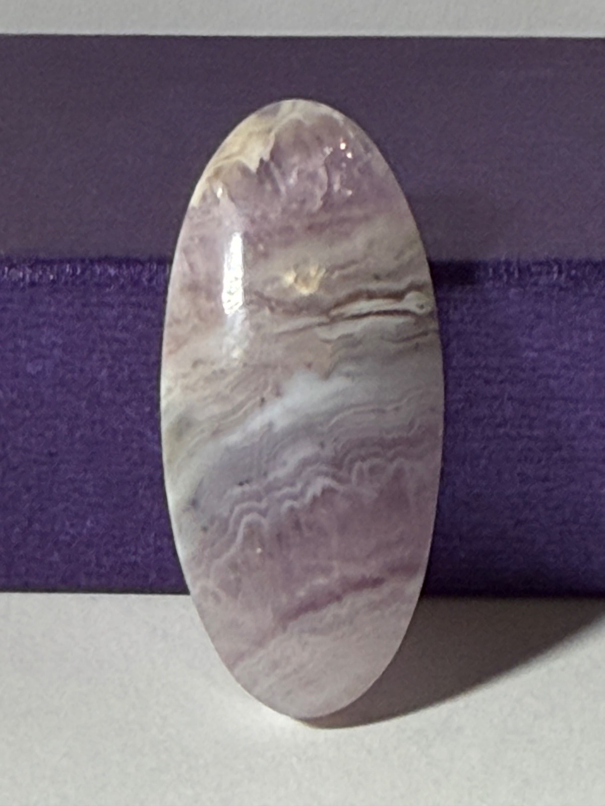 Sowbelly Amethyst Agate Cabochon Native Silver