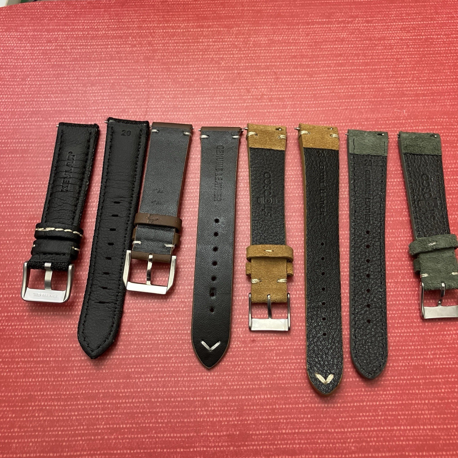 4 Pair Never Used High Quality Watch Straps Bands 20mm StrapsCo and More