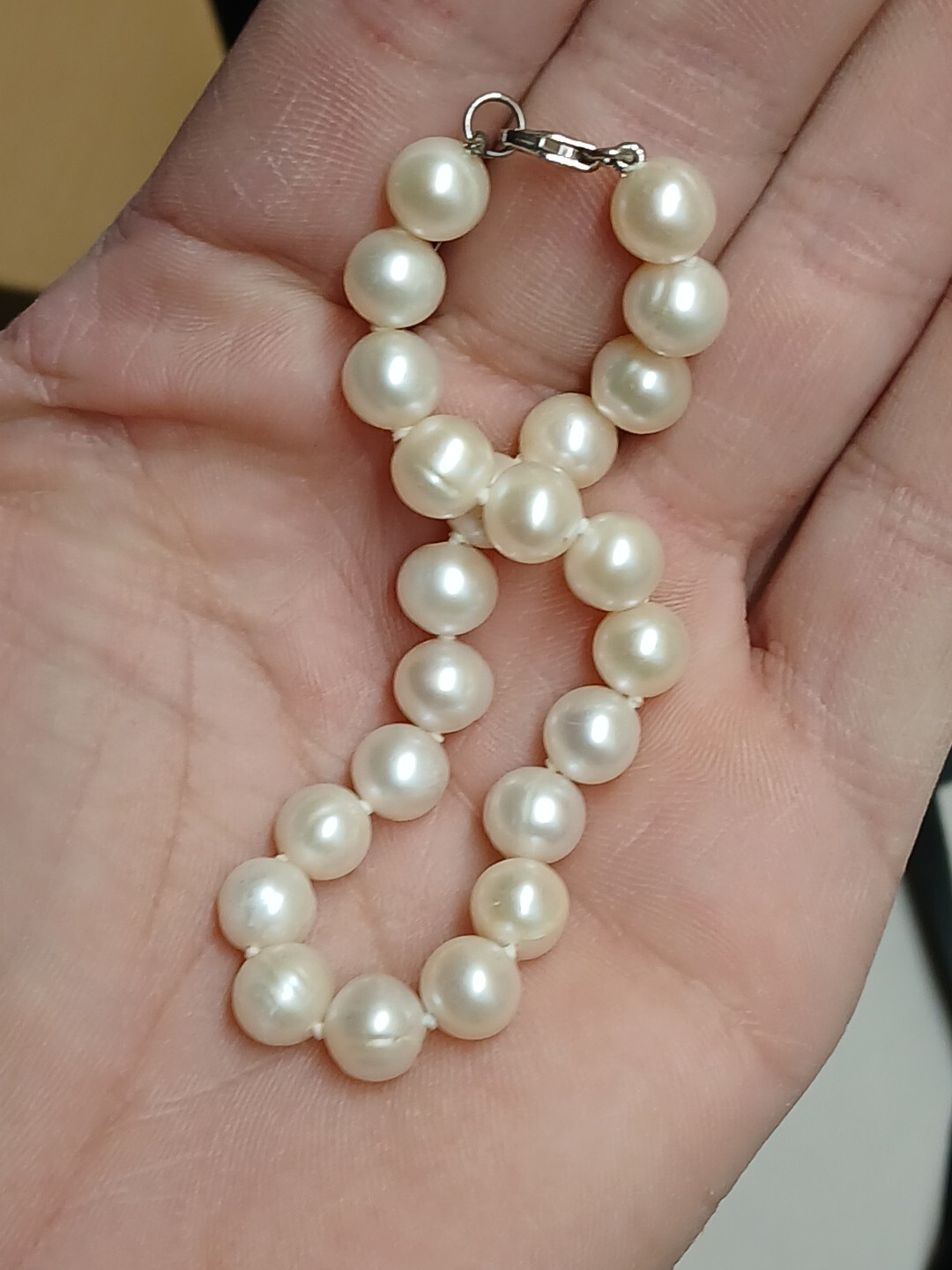 Hand-Made GENUINE * PEARL * BRACELET With 925 Clasp 7.5 Inch Long