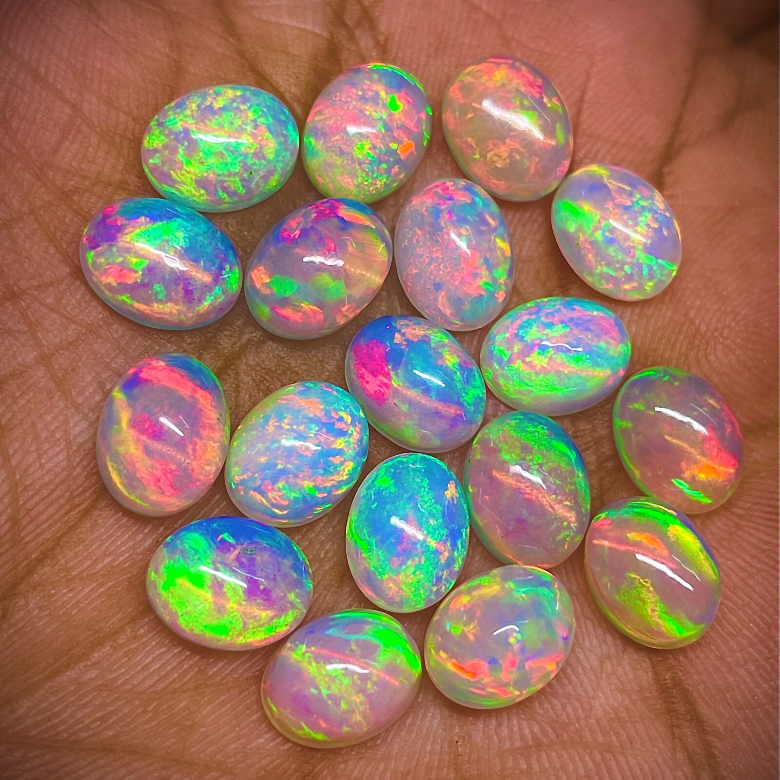 Unheated Ethiopian Opal Loose Gemstone Oval Cabochon Natural