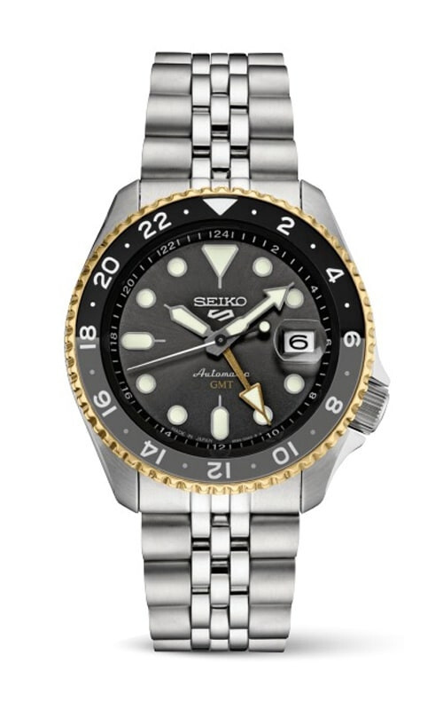 New Seiko 5 Sports SKX Sports GMT Series Steel Bracelet Men’s Watch SSK021
