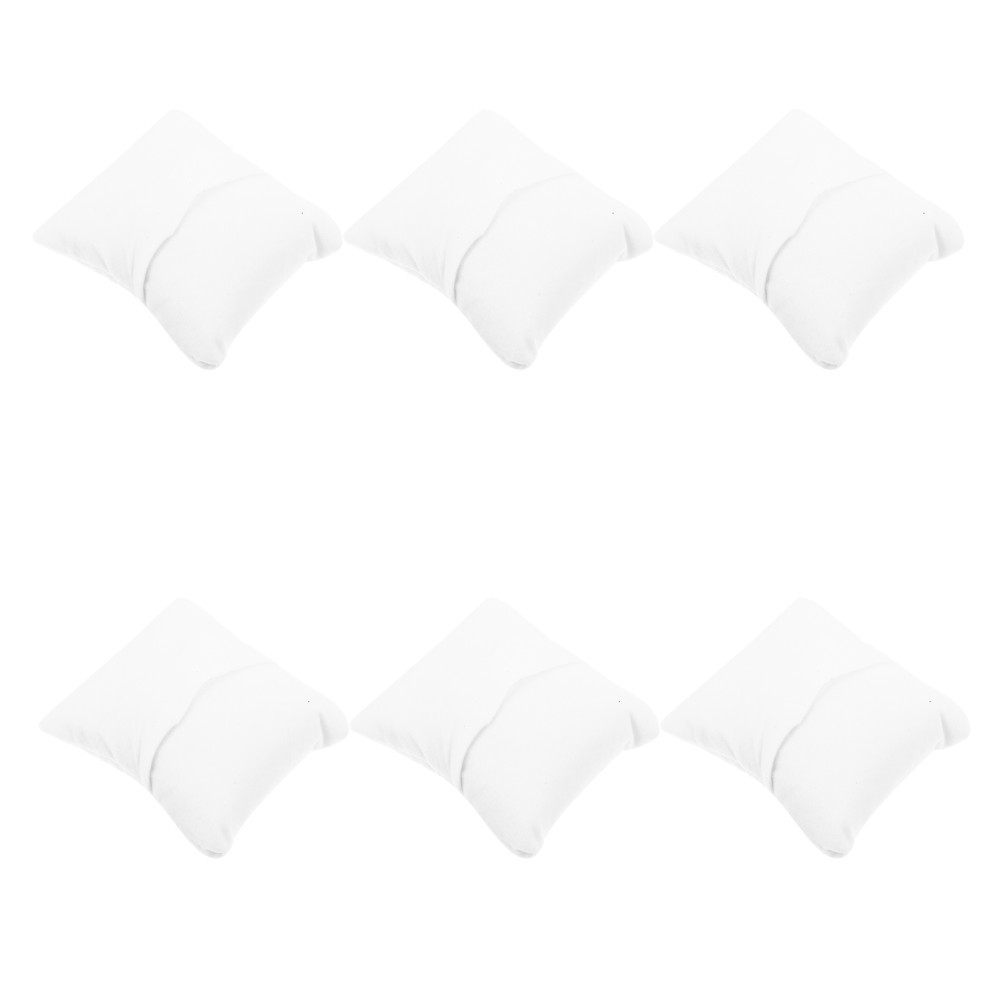 6Pcs White Watch Pillows Soft Lint and Silk Floss Cushion for Jewelry Box Liner
