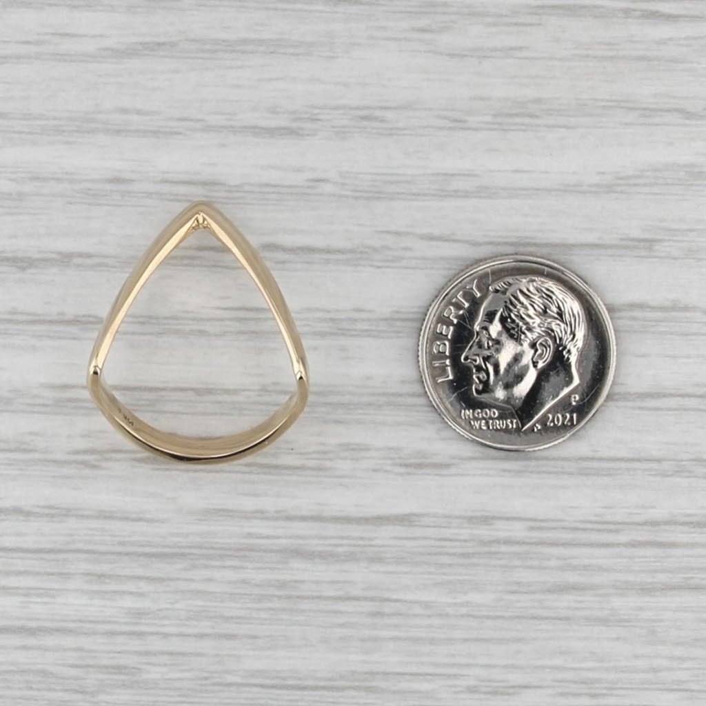 Contoured V Ring 14k Yellow Gold Size 6.75