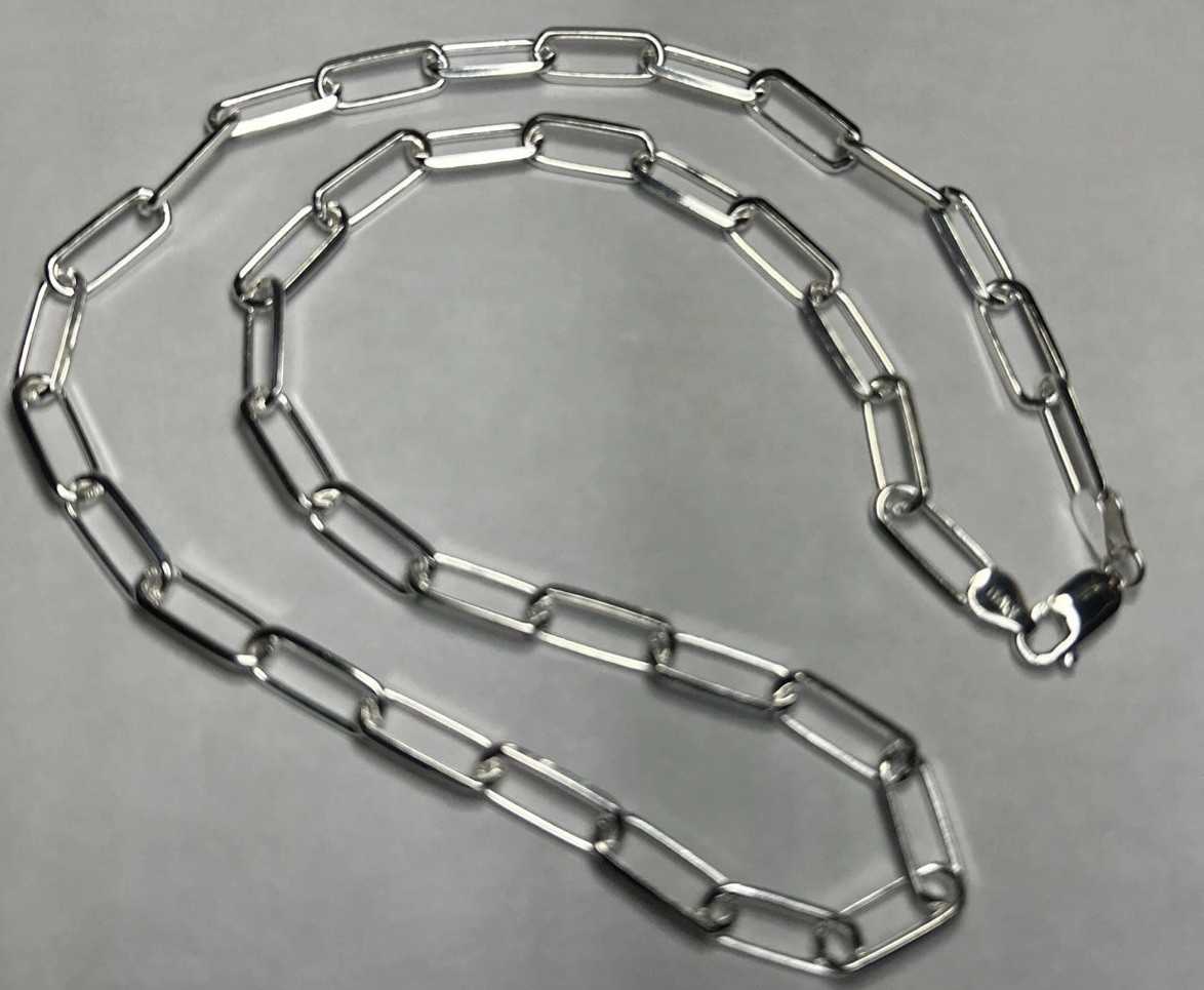 925 SOLID Sterling Silver PAPER CLIP CHAINS 5.7mm Necklace 20 22 24 in Italy NEW