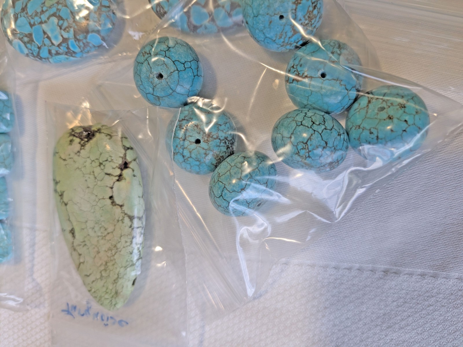 Turquoise & Magnesite beads Mixed Lot for DIY jewelry, Various size, shapes