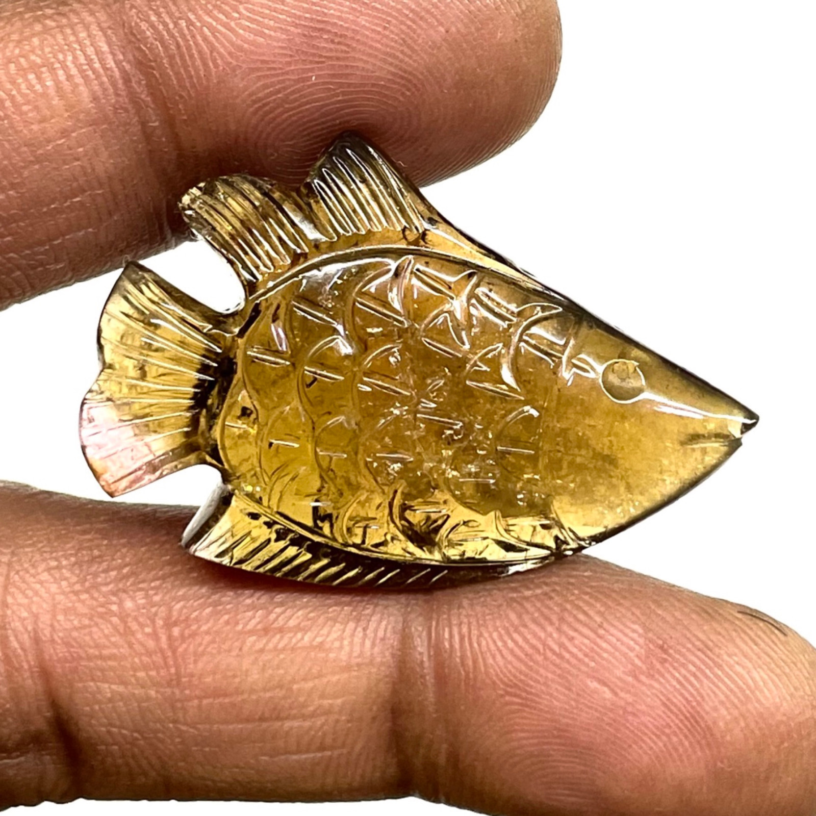 50.75 Cts Natural Tourmaline Carved Fish Untreated Magnificent Loose Gemstone