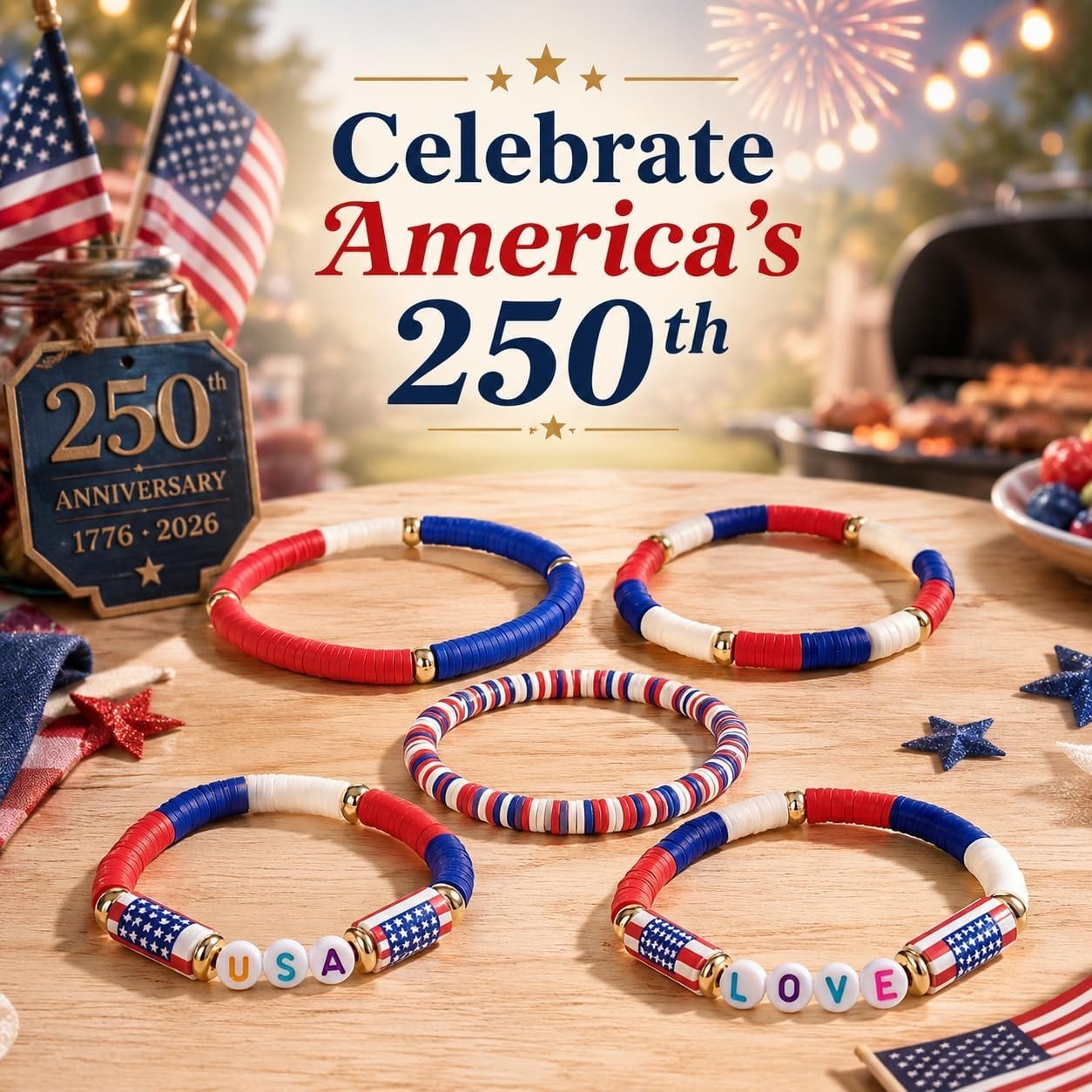 Versatile 4th of July Love Bracelets in Red, White & Blue – Perfect for All Ages
