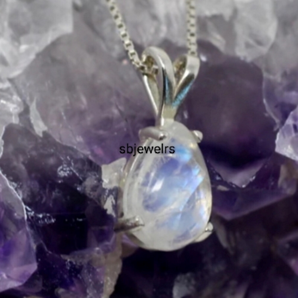 Moonstone Gemstone 925 Sterling Silver Handmade Jewelry Pandant Women Gift E-09