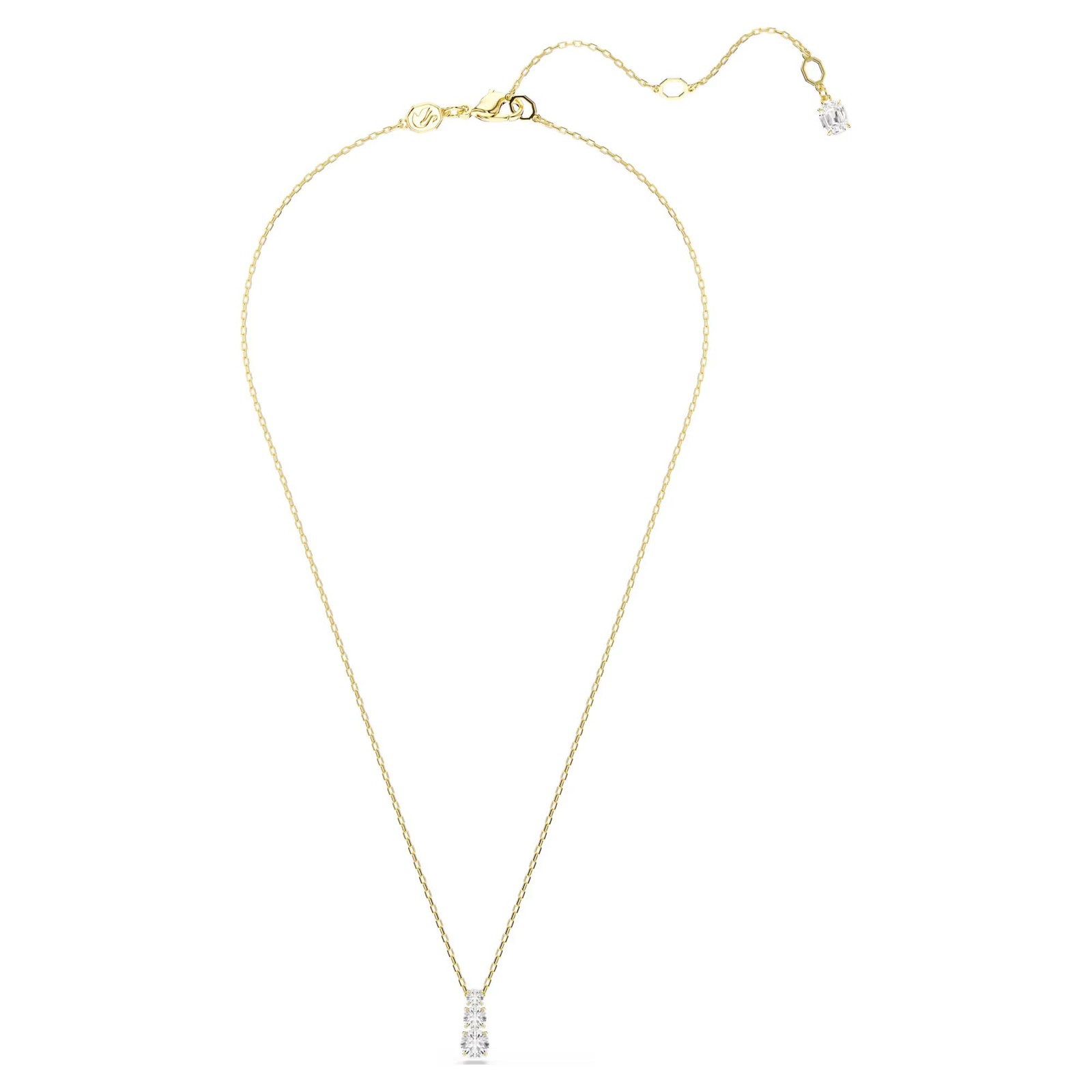 Swarovski Stilla Attract Pendant, Round Cut, White, Gold Tone Plated 5723298