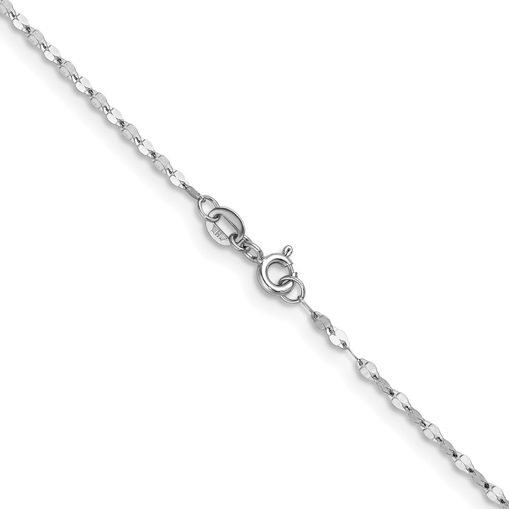 14K White Gold Rhodium-plated Polished 2.0mm Fancy Link Chain Necklace 16″
