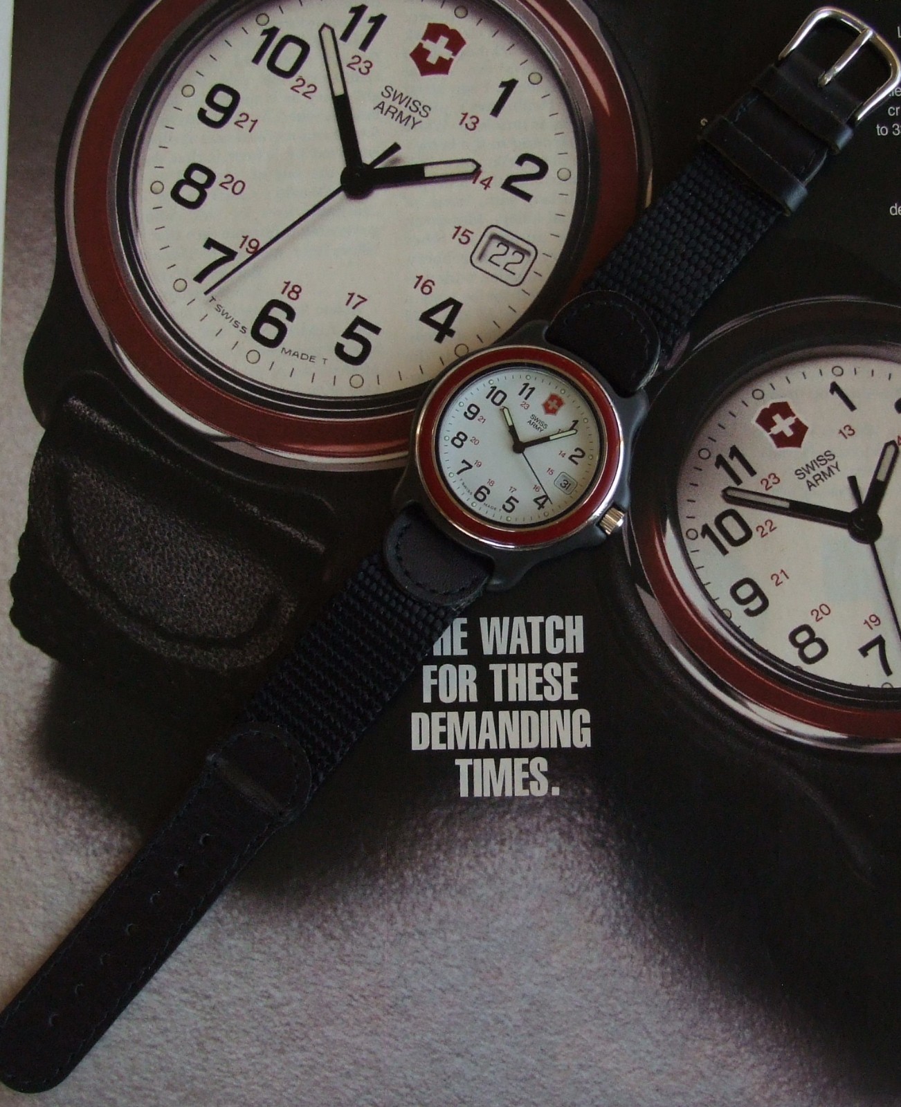 SWISS ARMY Watch~Men ‘The Famous’ ORIGINAL Series 2000 ClaSSiC RED~OEM STRAP~EUC