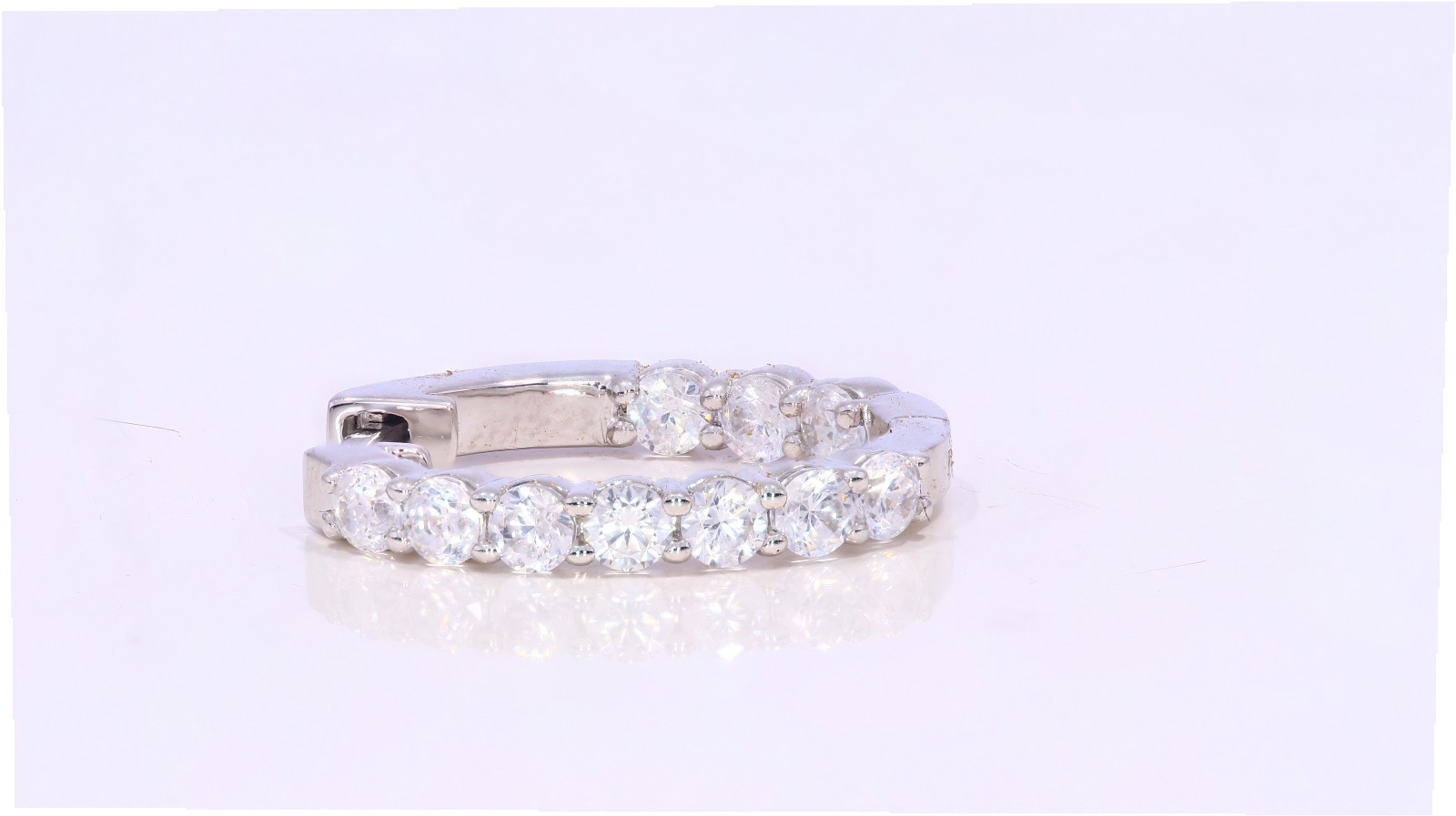 Ananta Jewels 2.00Ct Round Cut Moissanite Hoop Earrings 925 Silver for Women