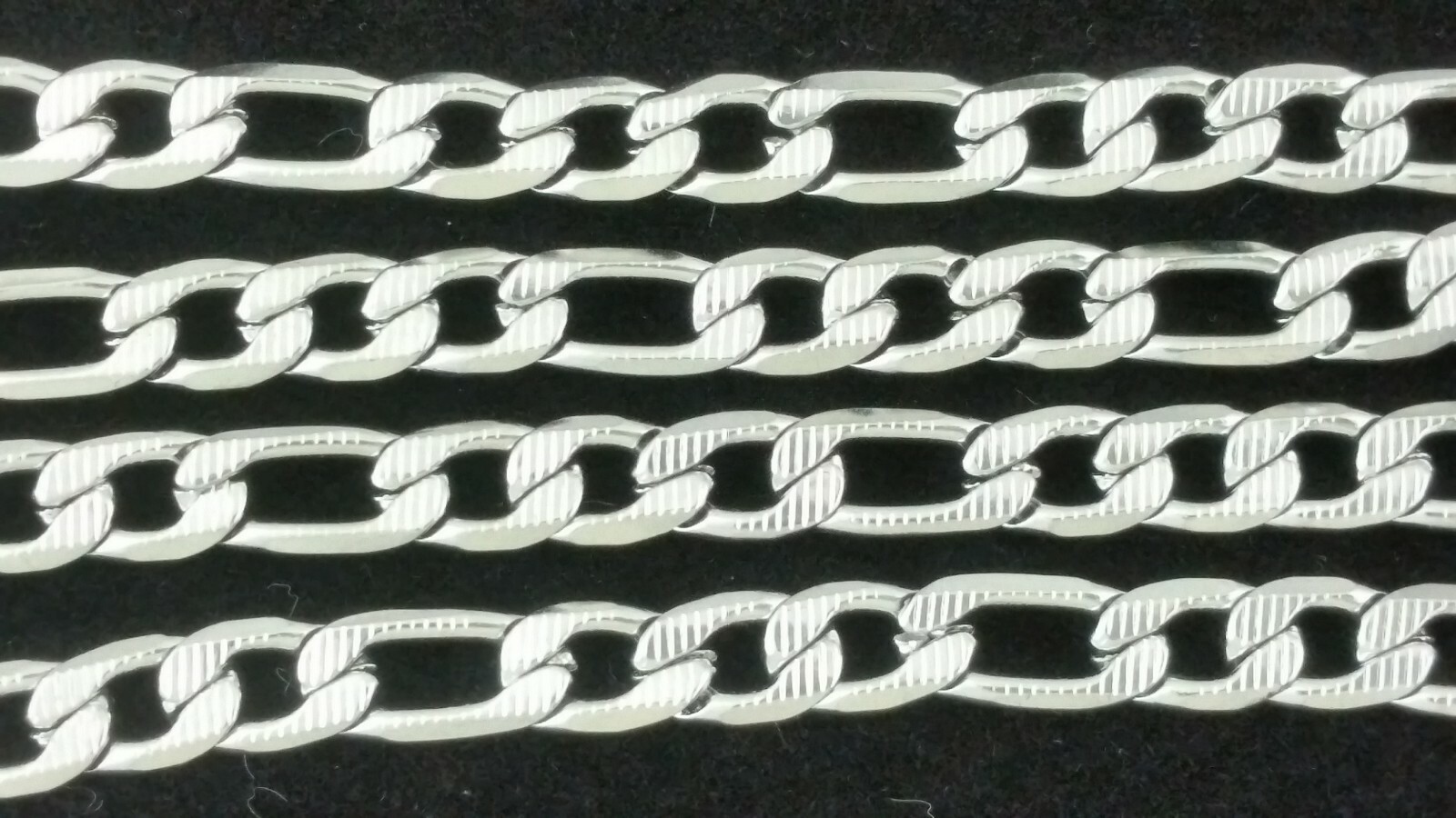 Stainless Steel Diamond Cut Figaro Link Chain Choker Necklace Anklet Bracelet