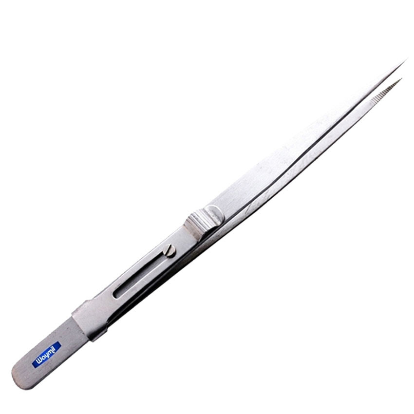 Diamond Stone Tweezers Locking Jewelry Tweezer Slide Lock Medium Tip