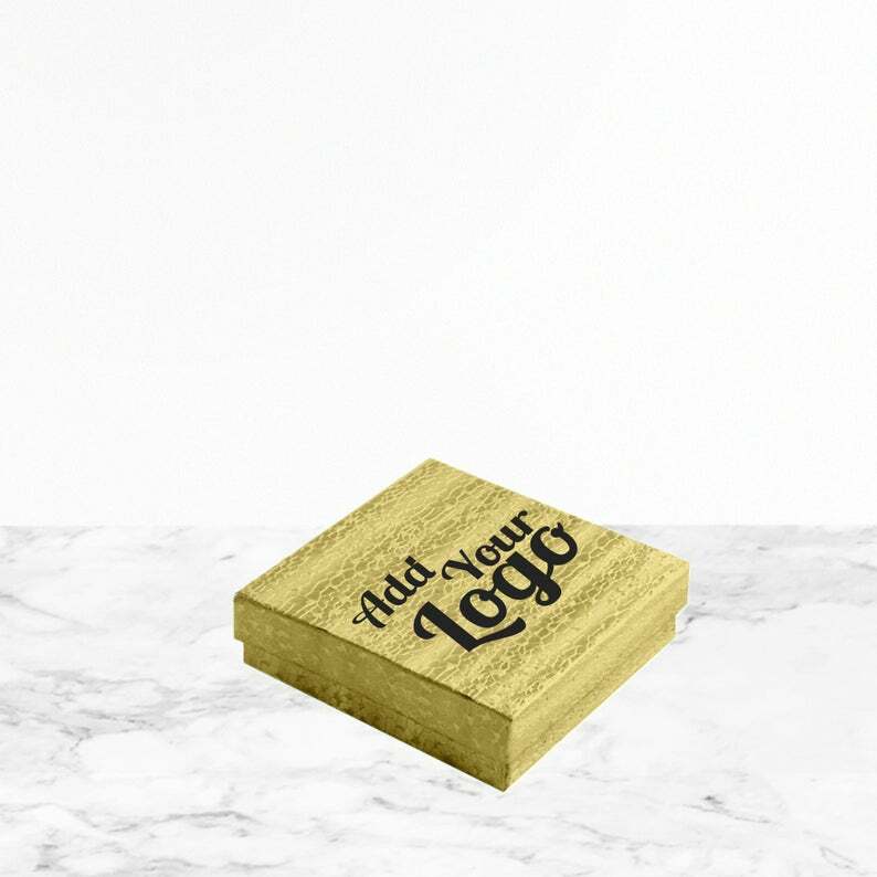 Custom Printed Add Your Logo Gold Foil Cotton Filled Boxes Jewelry Gift Boxes