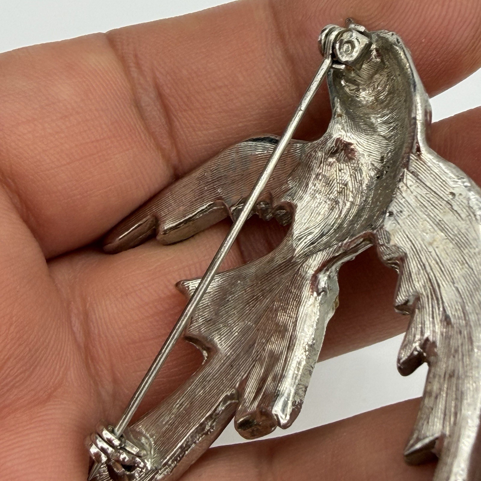 Vtg Art Deco Swallow Bird Brooch Read
