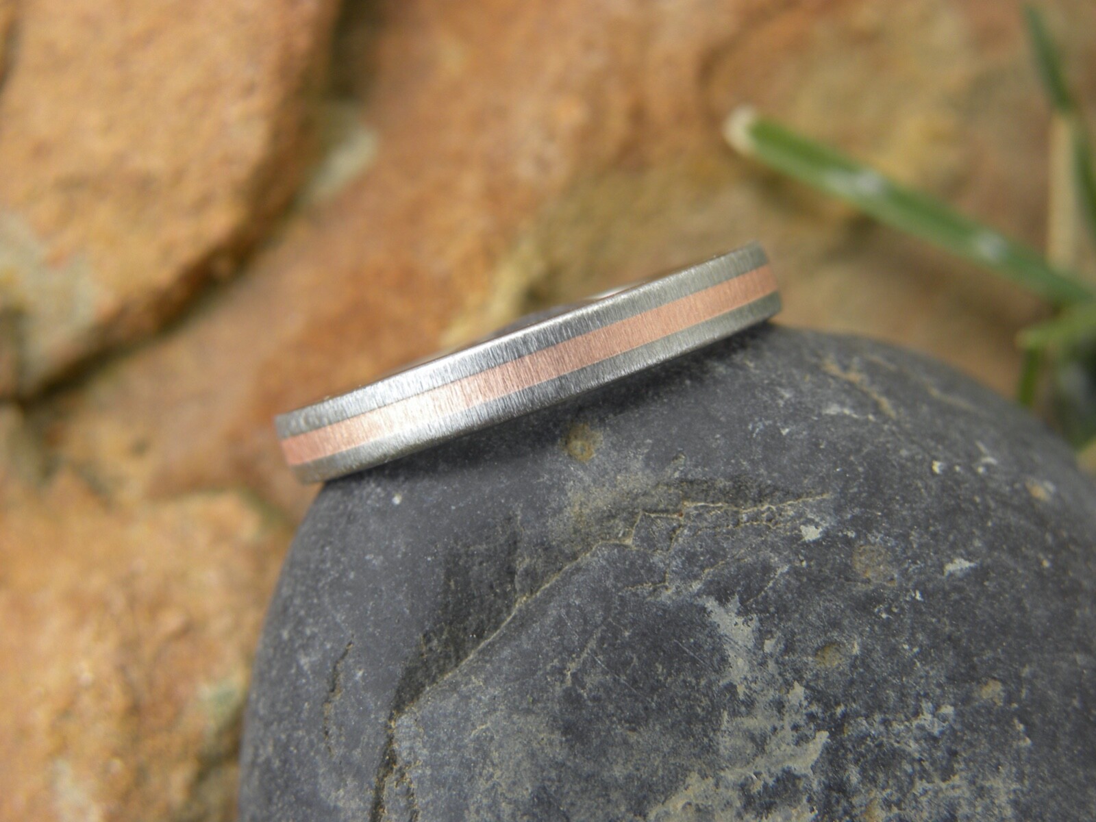 Beautiful, Frosted Finish, Copper and Titanium Band, 3mm Wide, Made to Order