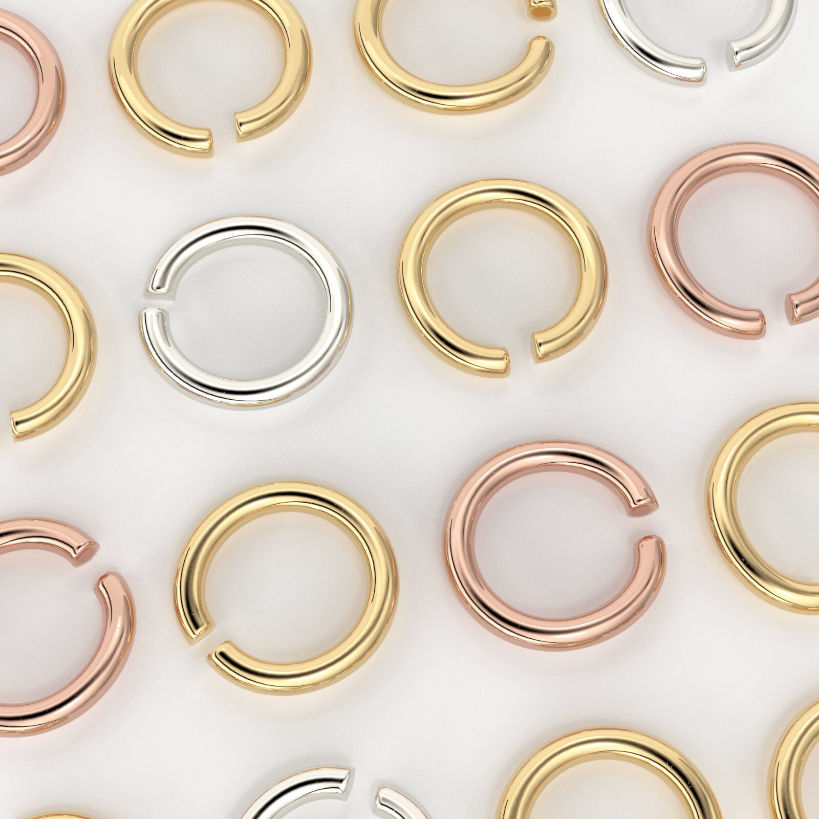 3MM 22 Gauge 14k Solid Yellow Gold Open Jump Rings 10 pieces Jewelry Finding