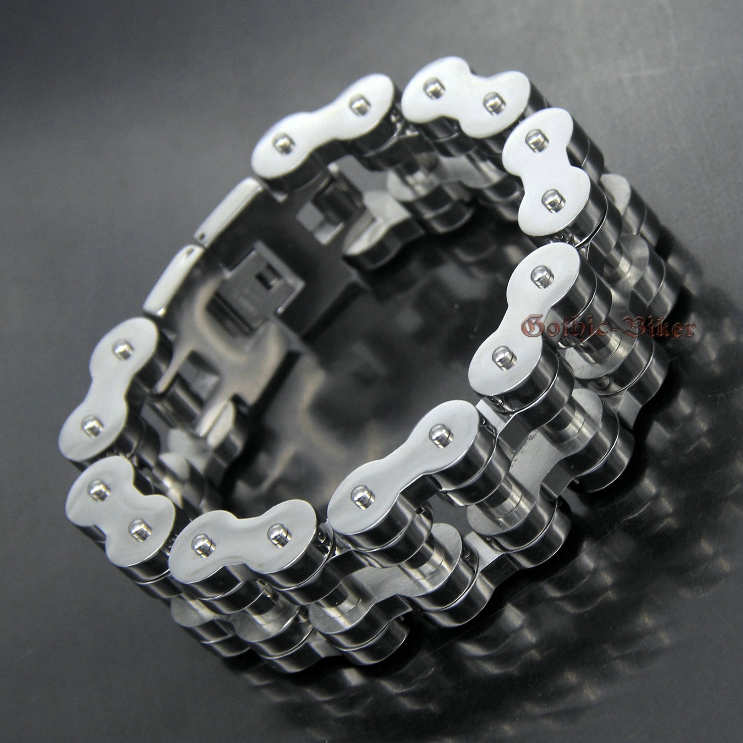Heavy Chunky Motorcycle Bike Chain Mens Bracelet Stainless Steel Silver Polished