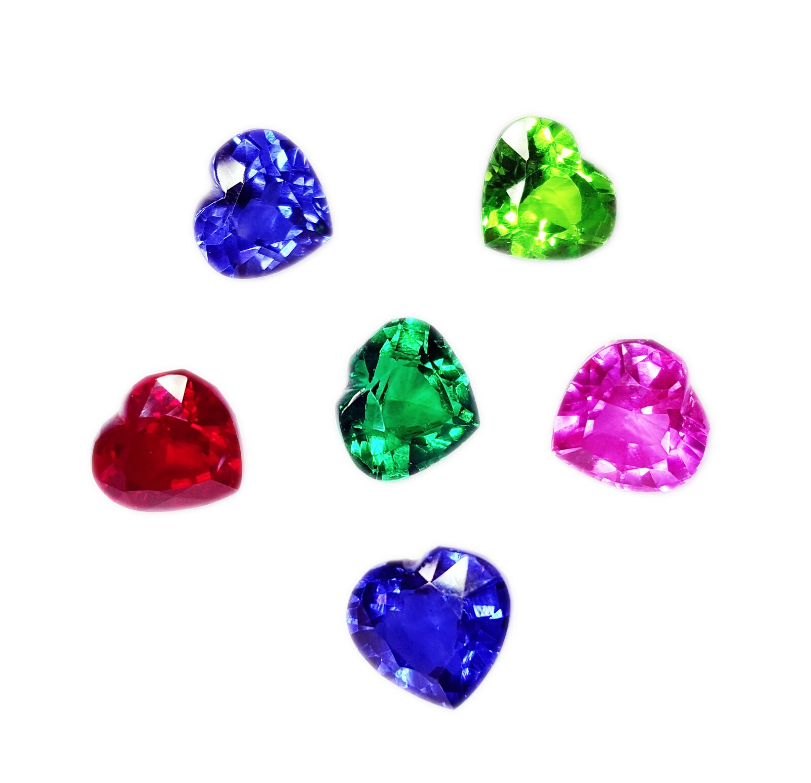 Loose Gemstone 8-10 Ct Mixed Lot Heart Shape Natural Ring Size Gems A0L3