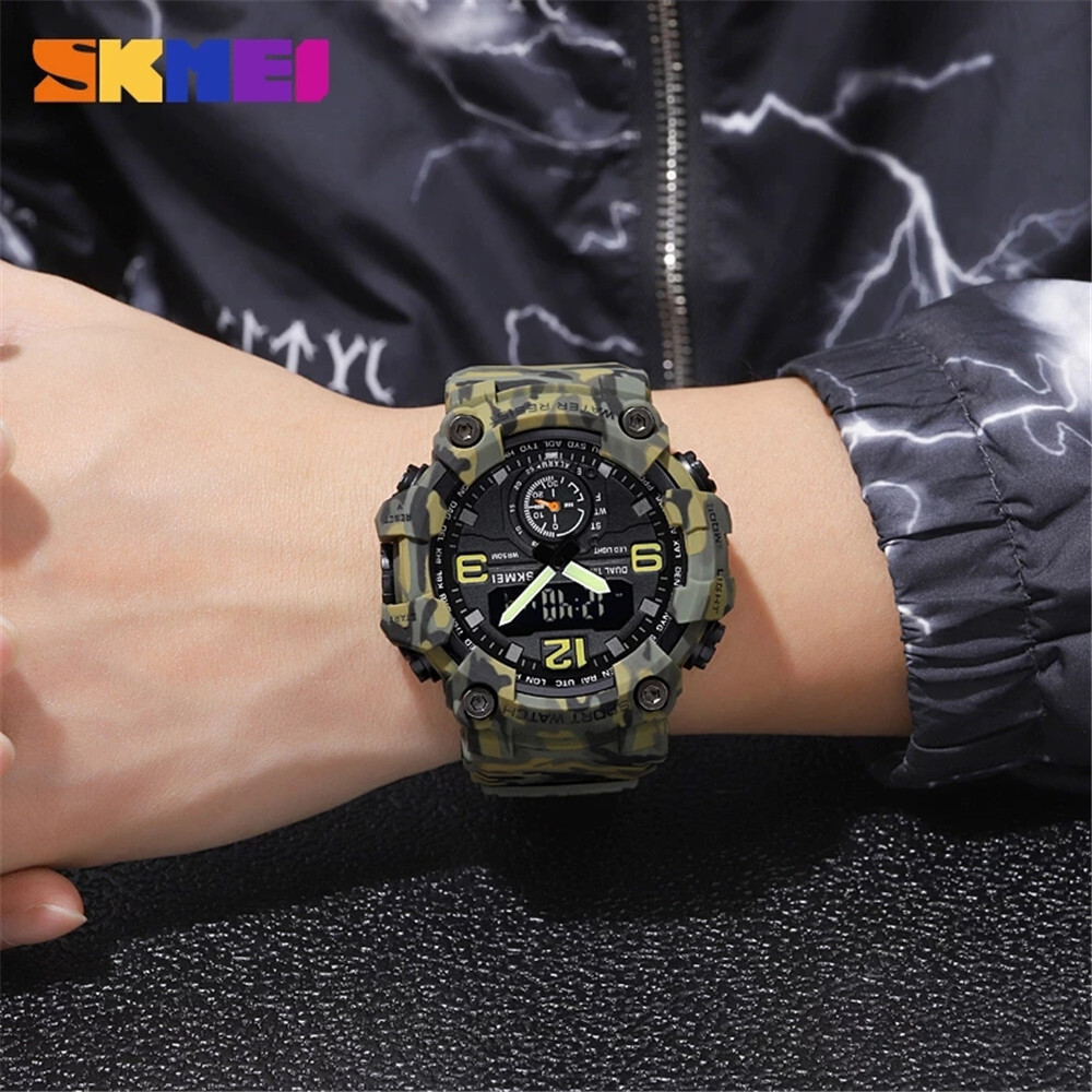 SKMEI Men Military Watch Camouflage Wristwatch LED Digital Quartz Sport Watches