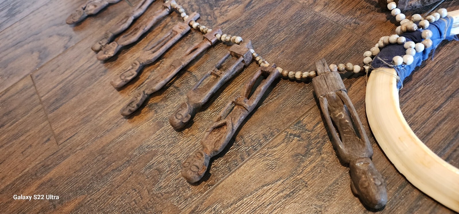 Antique Dayak Beaded necklace Headhunter tribal shaman relic #2