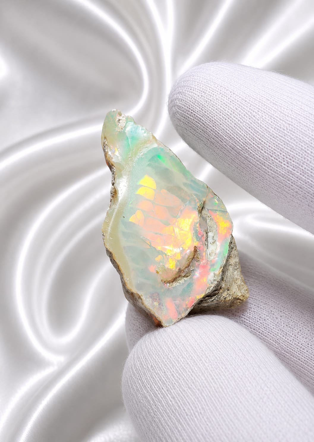 Natural White Opal Rough 15.70 CTS, Ethiopian Welo Opal Raw Gemstone For Jewelry