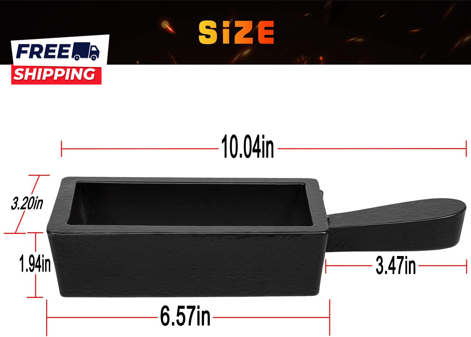 100 Oz Cast Steel Ingot Mold for Melting Casting Refining Gold Silver Copper