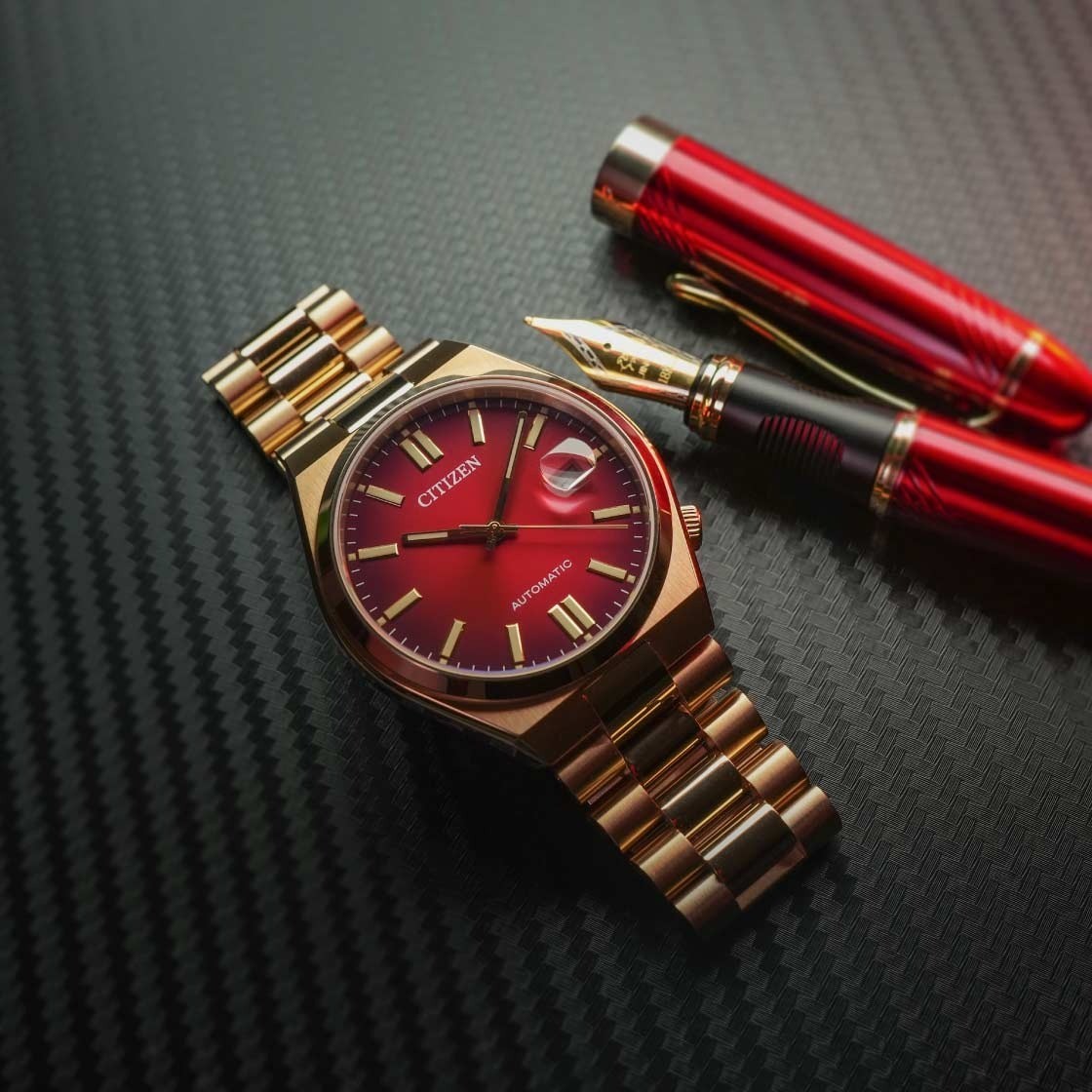 Citizen Tsuyosa NJ0153-82X Automatic Red Dial Stainless Steel 40mm Men’s Watch