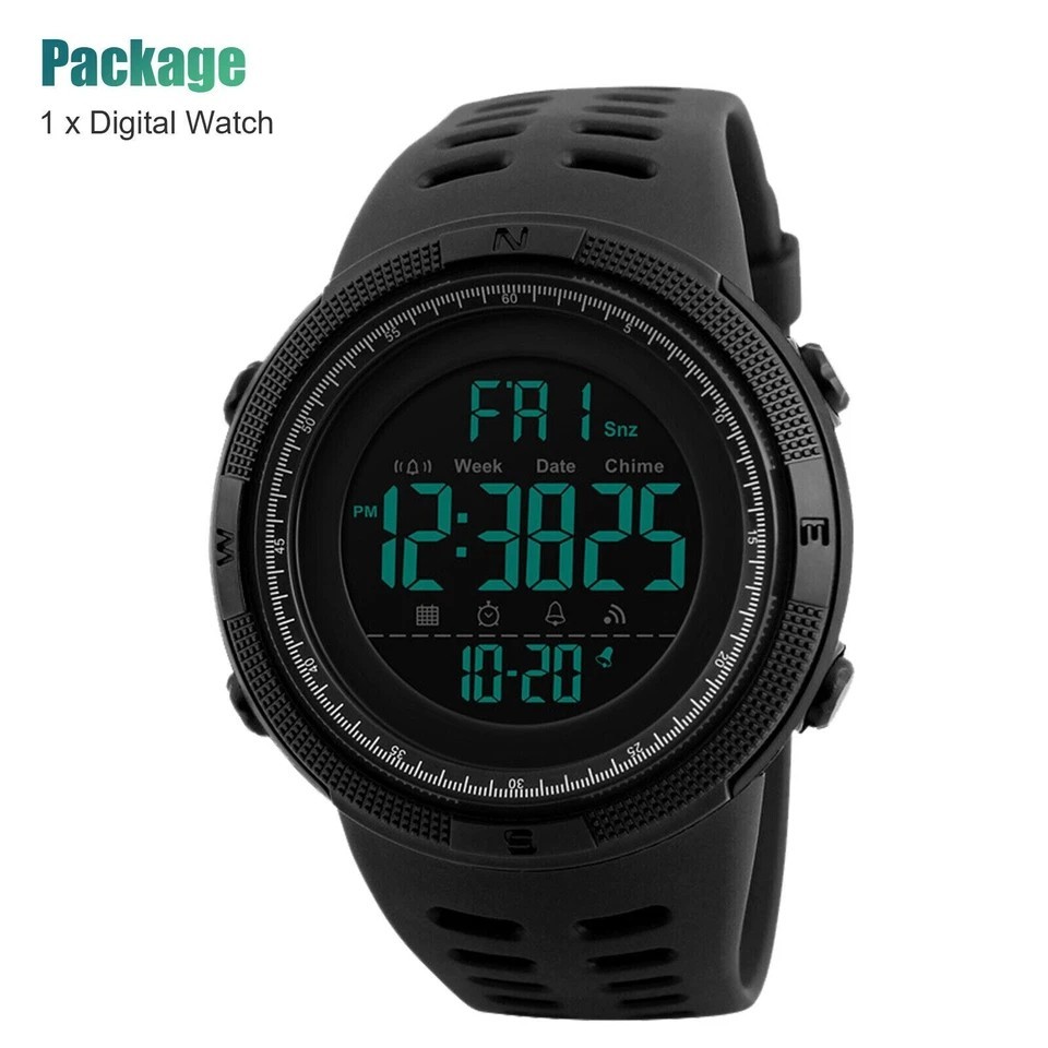 Men’s Digital Army Military Sport Quartz Analog Chrono Waterproof Watch