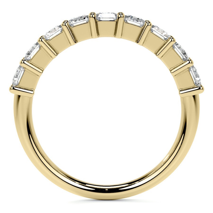 9-Stone 4x3mm Radiant Moissanite Anniversary Wedding Band 14k Gold DEF-VS