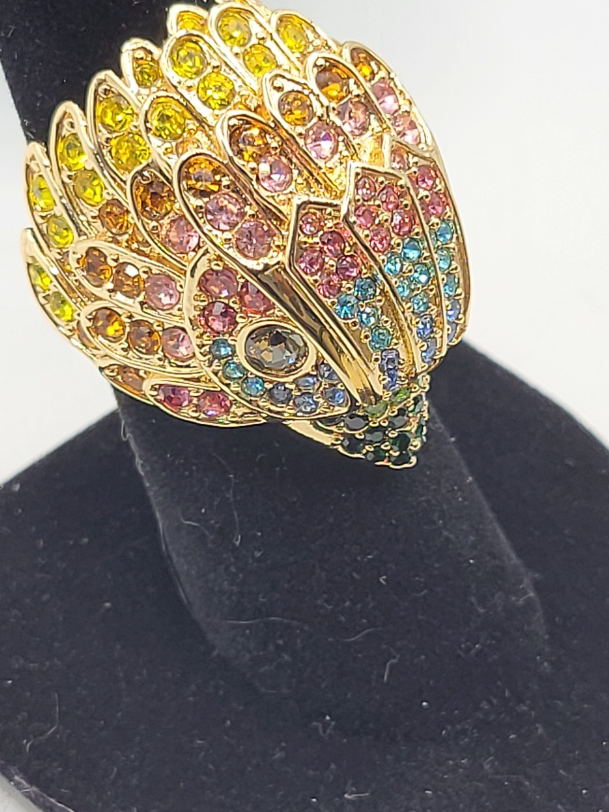 NIB KURT GEIGER London Multicolored Crystal Eagle Head Ring Sz 7 MSRP $148