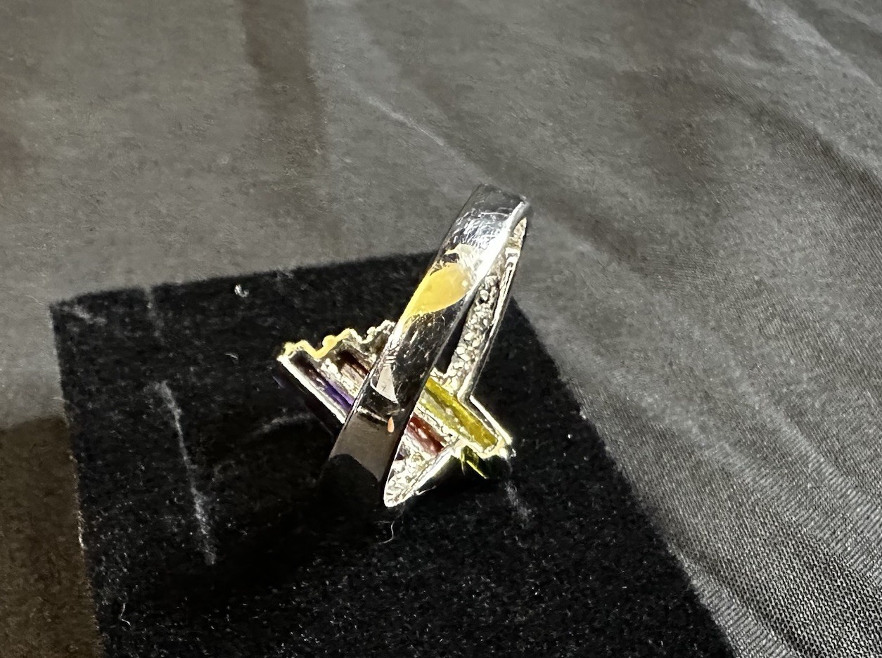 Signed RSC RS Covenant Multicolor Crystals & Stones Ring Size 9.5 Made In USA