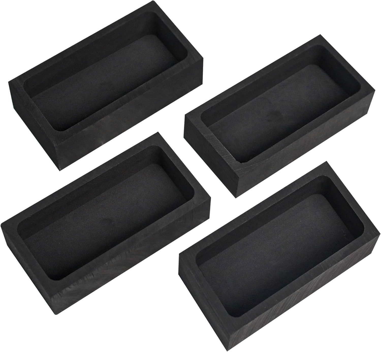 Nelyrho 4 Pieces 1kg Graphite Ingot Molds for Casting – 4 pieces, Black