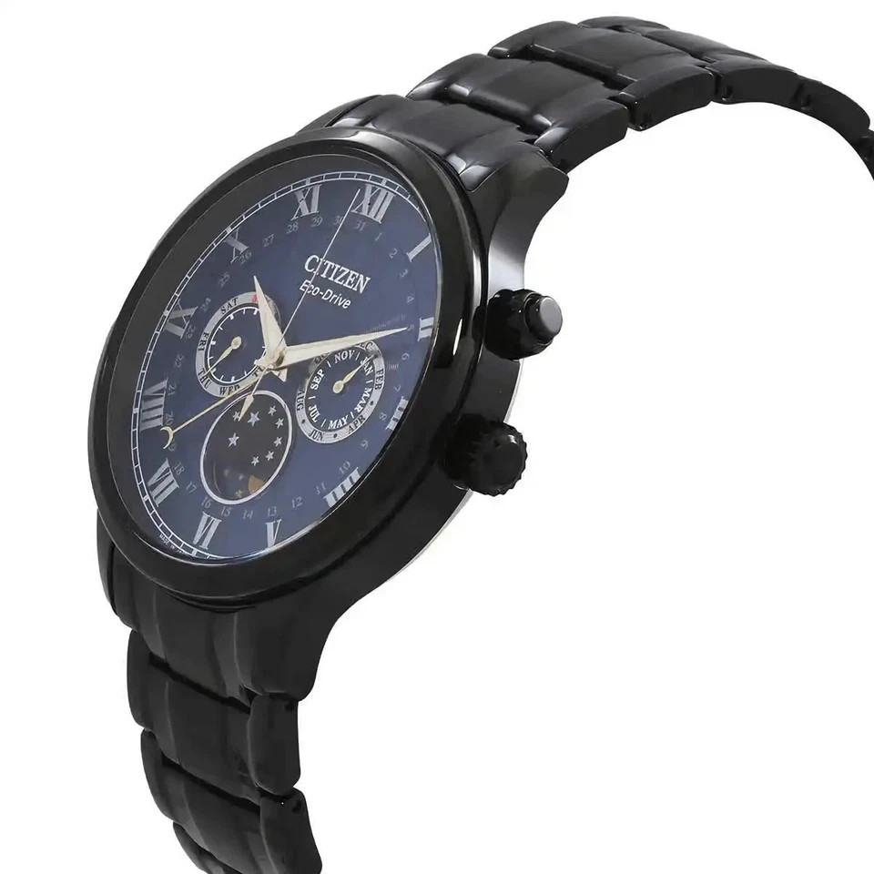 CITIZEN AP1055-87L Eco-Drive Day, Date and Month Display Moon Phase Men’s Watch
